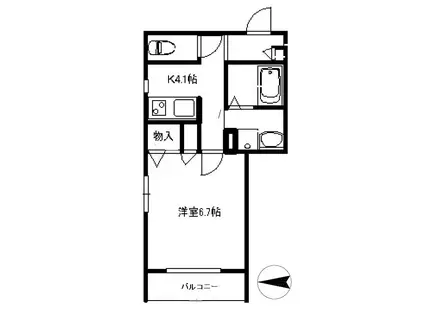 CLEMATISII(1K/2階)の間取り写真