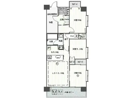 サニーコート戸田公園第2(3LDK/11階)の間取り写真