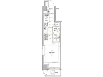 ヴォーガコルテ世田谷代田(1K/5階)の間取り写真