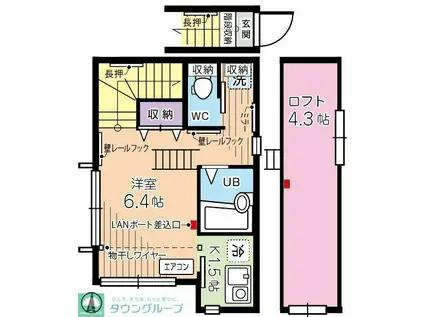 バーミープレイス経堂(1K/2階)の間取り写真