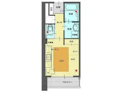 サービス付高齢者専用 らいふはうす金沢(ワンルーム/2階)の間取り写真