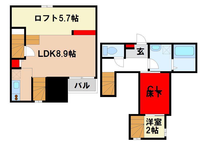ADC鳥栖ブルク(1LDK/1階)の間取り写真