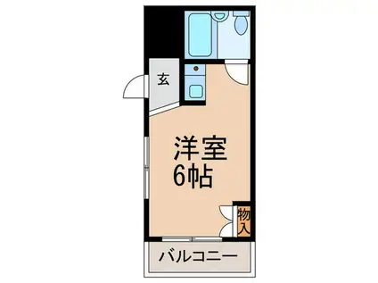 第2シャルム(ワンルーム/1階)の間取り写真