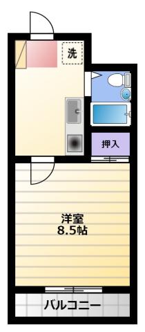 ビクトリアパレス(1K/1階)の間取り写真