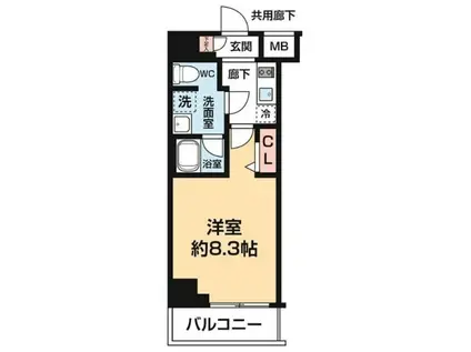 ARCOBALENO KANAMACHIII(1K/15階)の間取り写真