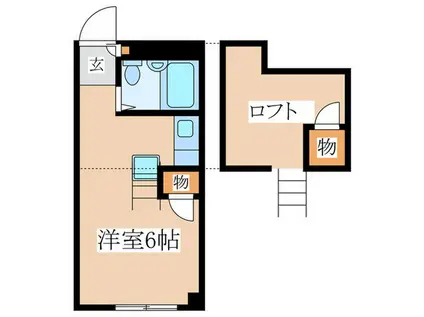 阿佐ヶ谷タウンハウス(ワンルーム/1階)の間取り写真