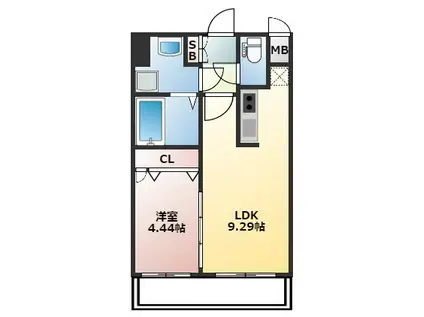 CALM RIVIERE箱崎(1LDK/10階)の間取り写真