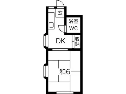 アパートメント住吉II(1DK/1階)の間取り写真