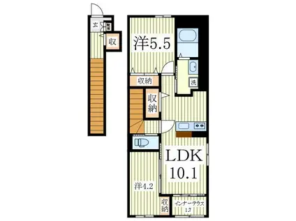 パルク フェルメ(2LDK/2階)の間取り写真