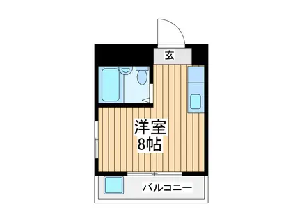 ホワイトヴィラ相模原2(ワンルーム/1階)の間取り写真