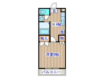 サンパレス小松島(1K/1階)の間取り写真