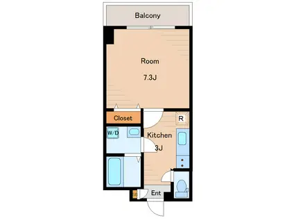 ガーデンハウス亀戸(1K/4階)の間取り写真