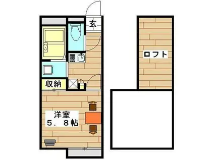 レオパレスフローラリア(1K/1階)の間取り写真