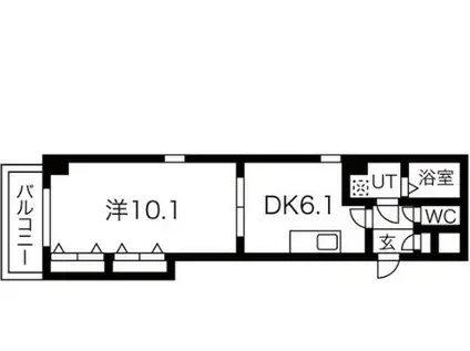 プライムコート栄生(1DK/4階)の間取り写真