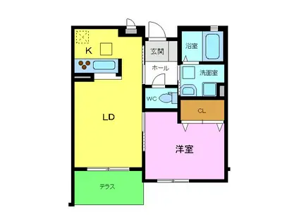 ヴィラーチェ・マーサ(1LDK/1階)の間取り写真