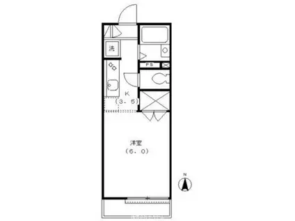 メゾンケーワイ(1K/3階)の間取り写真