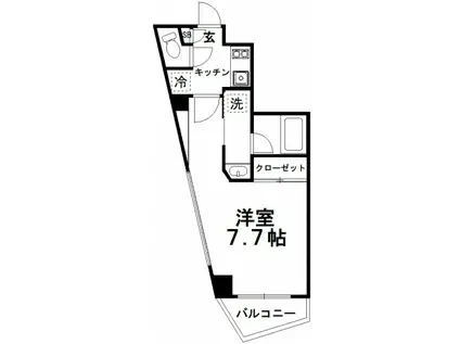 OZIOときわ台(1K/4階)の間取り写真