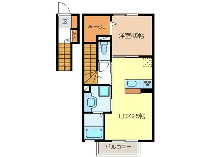 ラ ルーチェ 幸町(1LDK/2階)の間取り写真