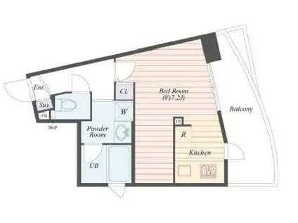 B CITY APARTMENT SHINJUKU NW(1K/2階)の間取り写真