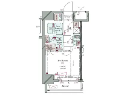 コンシェリア横濱関内(1K/7階)の間取り写真