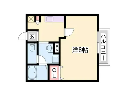 アパートメントハウス京口(1K/2階)の間取り写真