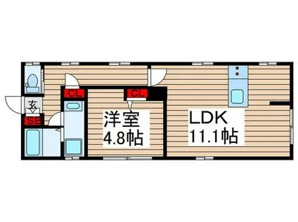 LIVIXIA清川(1LDK/5階)の間取り写真