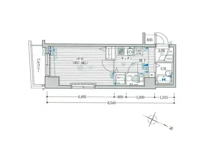 ガラ・ステージ神田神保町(1K/6階)の間取り写真