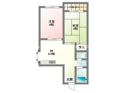 第3マンション(2DK/4階)の間取り写真