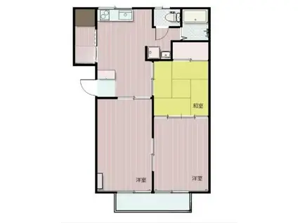 村田コーポ(3DK/1階)の間取り写真