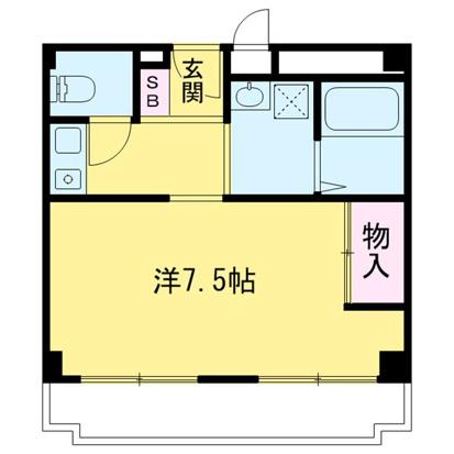 ベルファース川口仲町(1K/3階)の間取り写真