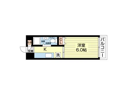 サウスプレミアムレジデンス(1K/2階)の間取り写真