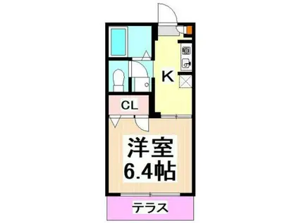 グリーンヒルハイツ(1K/1階)の間取り写真