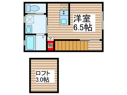 エリー八千代台(ワンルーム/2階)の間取り写真