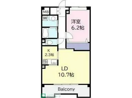 エクセルタカナシパートII(1LDK/3階)の間取り写真