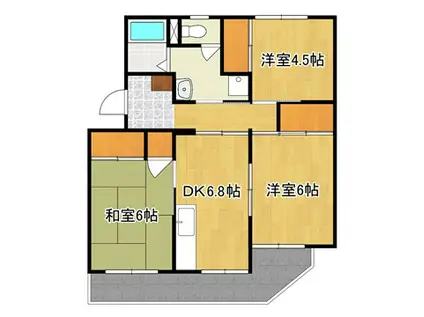 コーポ笹本(3DK/1階)の間取り写真