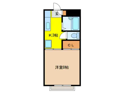 COTE D′OR(1K/2階)の間取り写真