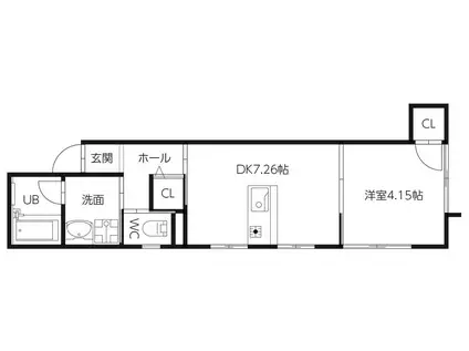 ピース・ラ・ヴェスタ(1DK/4階)の間取り写真