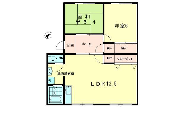 ハイツルミナス(2LDK/4階)の間取り写真