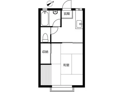 フジハイツ18号館(1K/1階)の間取り写真