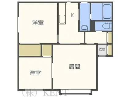 サンハイツ(2LDK/3階)の間取り写真