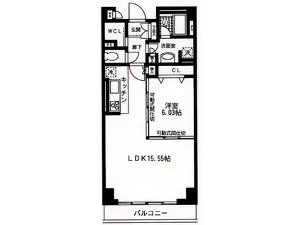 エープレイス田町イースト(1LDK/10階)の間取り写真