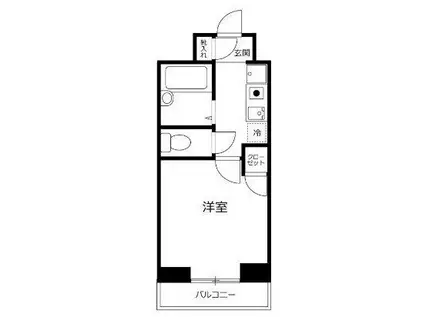 ベルテエフ(1K/1階)の間取り写真
