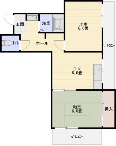 広光ハイツ(2DK/4階)の間取り写真