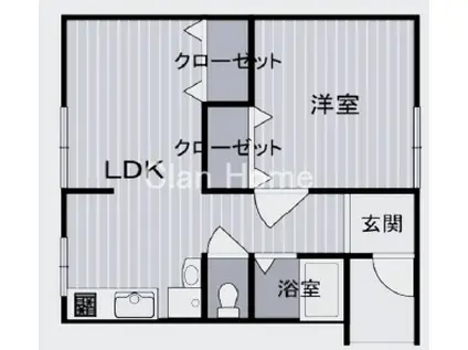 コーポ神路(1LDK/3階)の間取り写真