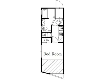 VERT COURT OGIKUBO イースト(1K/2階)の間取り写真