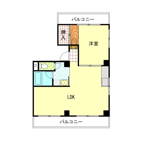 福地産業加古町ビル(1LDK/8階)の間取り写真