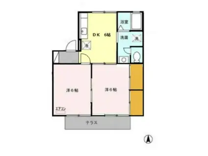 タウンコート(2DK/2階)の間取り写真