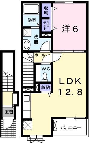 ラ・クレール・メゾン(1LDK/2階)の間取り写真