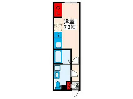 ピースフルパレス田端(ワンルーム/1階)の間取り写真