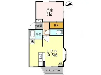 第七ドエル開洋(1LDK/1階)の間取り写真